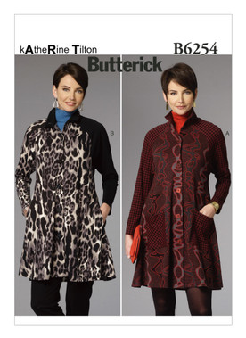Butterick B6254 (Digital) | Misses' Raglan Sleeve Coat Dress | Front of Envelope