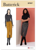 Butterick B7057 | Butterick Sewing Pattern Misses' Pencil Skirt in Two Lengths | Front of Envelope