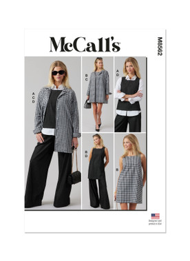McCall's M8562 | McCall's Sewing Pattern Misses' Top, Dress, Jacket and Pants | Front of Envelope