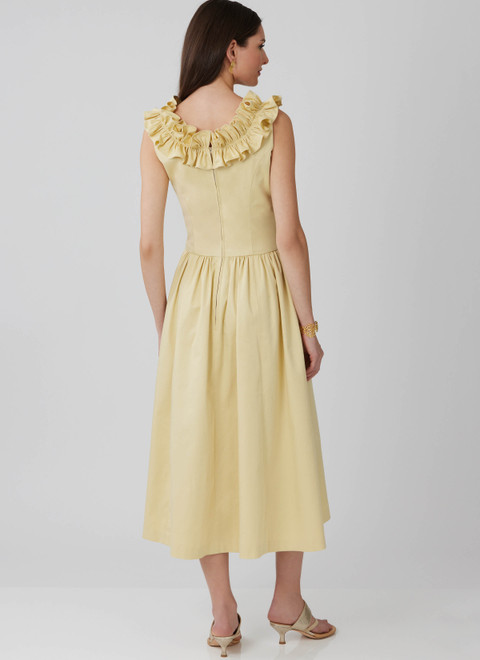 McCall's M8650 | Misses' and Miss Petite Ruffle Neck Midi Dress