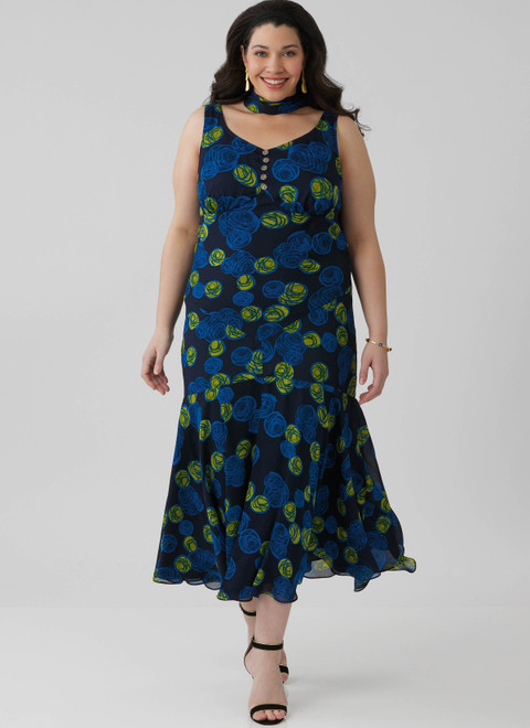 McCall's M8654 | Misses' and Women's Maxi Dress with Scarf