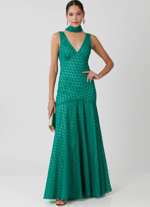 McCall's M8654 | Misses' and Women's Maxi Dress with Scarf