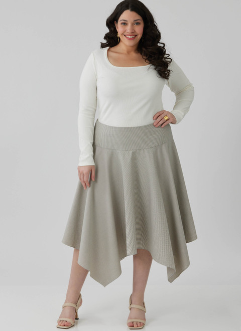 McCall's M8659 | Misses' and Women's Handkerchief Hem Skirt and Tie Belt