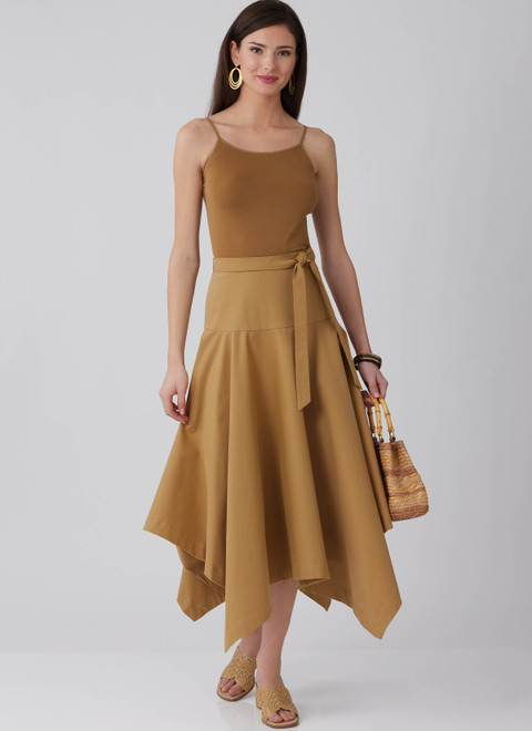 McCall's M8659 | Misses' and Women's Handkerchief Hem Skirt and Tie Belt