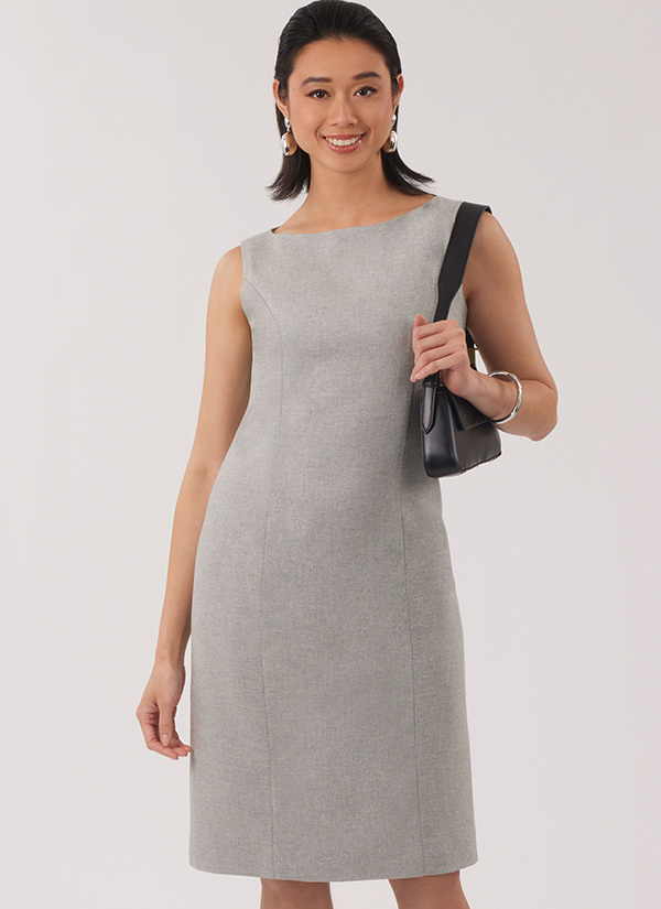 Lady in grey dress