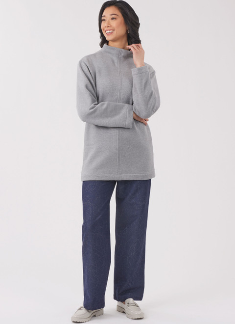 New Look N6814 | New Look Sewing Pattern Misses' Knit Tops and Knit or Woven Pull on Pants