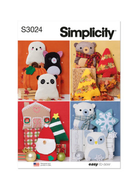 Simplicity S3024 | Simplicity Sewing Pattern Seasonal Throw Pillows | Front of Envelope