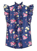 Simplicity S3134 | Simplicity Sewing Pattern Misses' Ruffled Button Front Top with Sleeve Variations