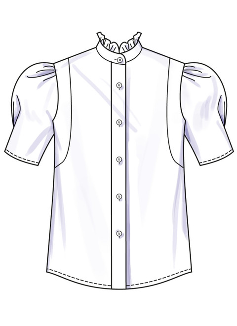 Simplicity S3134 | Simplicity Sewing Pattern Misses' Ruffled Button Front Top with Sleeve Variations