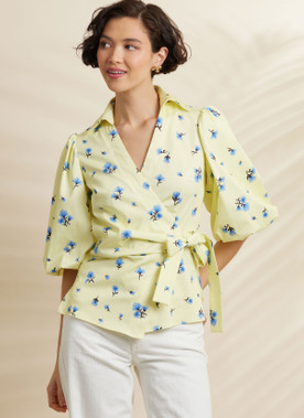 Simplicity S3135 | Simplicity Sewing Pattern Misses' Wrap Top with Sleeve Variations