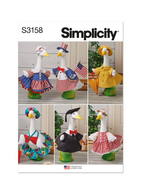 Simplicity S3158 | Simplicity Sewing Pattern Clothes for Porch and Lawn Geese | Front of Envelope