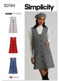 Simplicity S3164 | Simplicity Sewing Pattern Misses' and Miss Petite Jumper | Front of Envelope