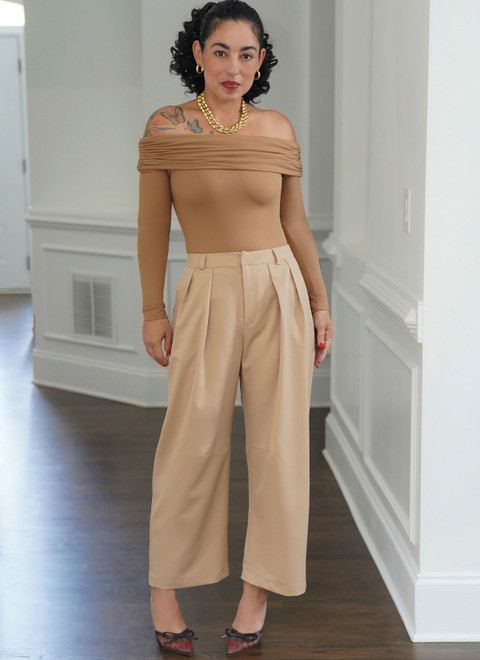 Simplicity S3167 | Simplicity Sewing Pattern Misses' Off The Shoulder Knit Top and Woven Trousers by Mimi G Style
