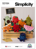 Simplicity S3184 | Simplicity Sewing Pattern Fruit Plushies | Front of Envelope