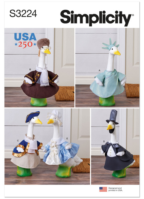Simplicity S3224 | Simplicity Sewing Pattern America 250 Porch Geese Clothes | Front of Envelope