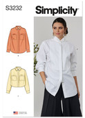 Simplicity S3232 | Simplicity Sewing Pattern Misses' Oversized Shirt | Front of Envelope
