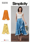 Simplicity S3235 | Simplicity Sewing Pattern Misses' Wrap Midi Skirt | Front of Envelope