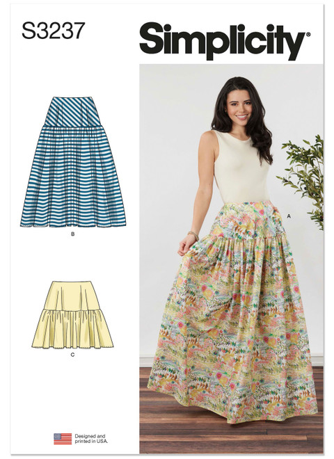 Simplicity S3237 | Simplicity Sewing Pattern Misses' Skirt in Three Lengths | Front of Envelope