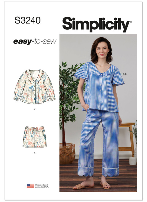Simplicity S3240 | Simplicity Sewing Pattern Misses' Sleep Set | Front of Envelope