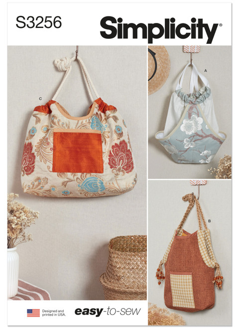 Simplicity S3256 | Simplicity Sewing Pattern Backpack and Drawstring Bags | Front of Envelope