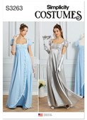 Simplicity S3263 | Simplicity Sewing Pattern Misses' Regency Ball Gowns | Front of Envelope