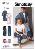 Simplicity S9131 | Unisex Sleepwear | Front of Envelope