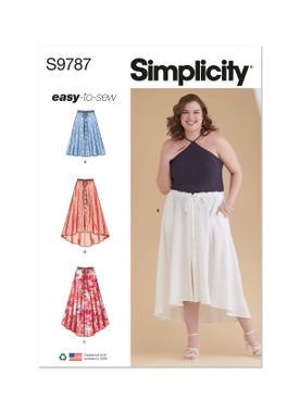 Simplicity S9787 (PDF) | Women's Skirt With Hemline Variations | Front of Envelope
