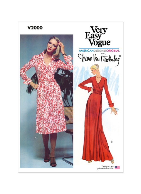 Vogue Patterns V2000 | Misses' Wrap Dress by Diane von Furstenberg | Front of Envelope