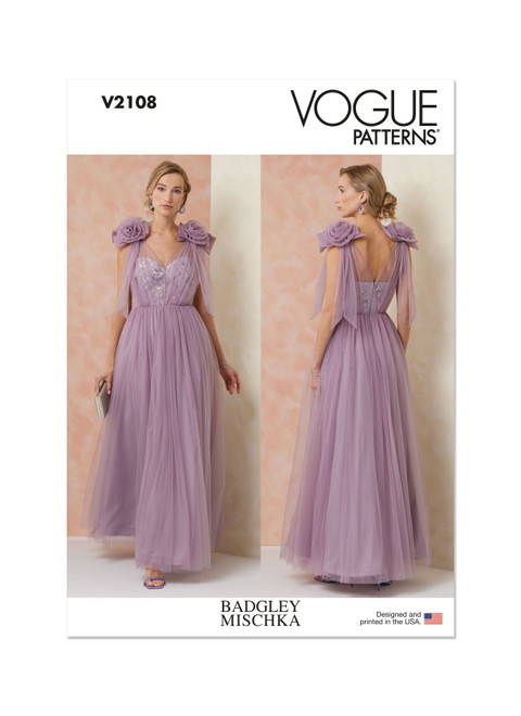Vogue Patterns V2108 | Vogue Patterns Misses' Gown by Badgley Mischka | Front of Envelope