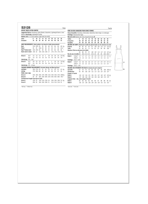 Simplicity S3128 | Simplicity Sewing Pattern Misses' Dress in Two Lengths by Mimi G Style | Back of Envelope