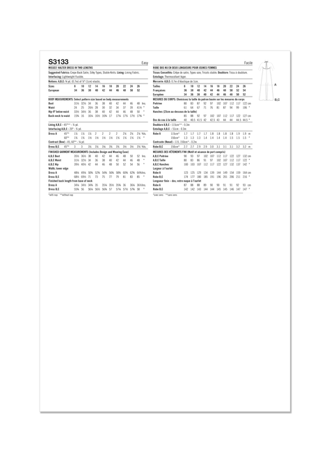 Simplicity S3133 | Simplicity Sewing Pattern Misses' Halter Dress in Two Lengths | Back of Envelope